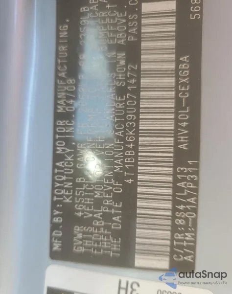 2009 Toyota Camry Hybrid from USA, damaged, VIN 4T1BB46K39U071472